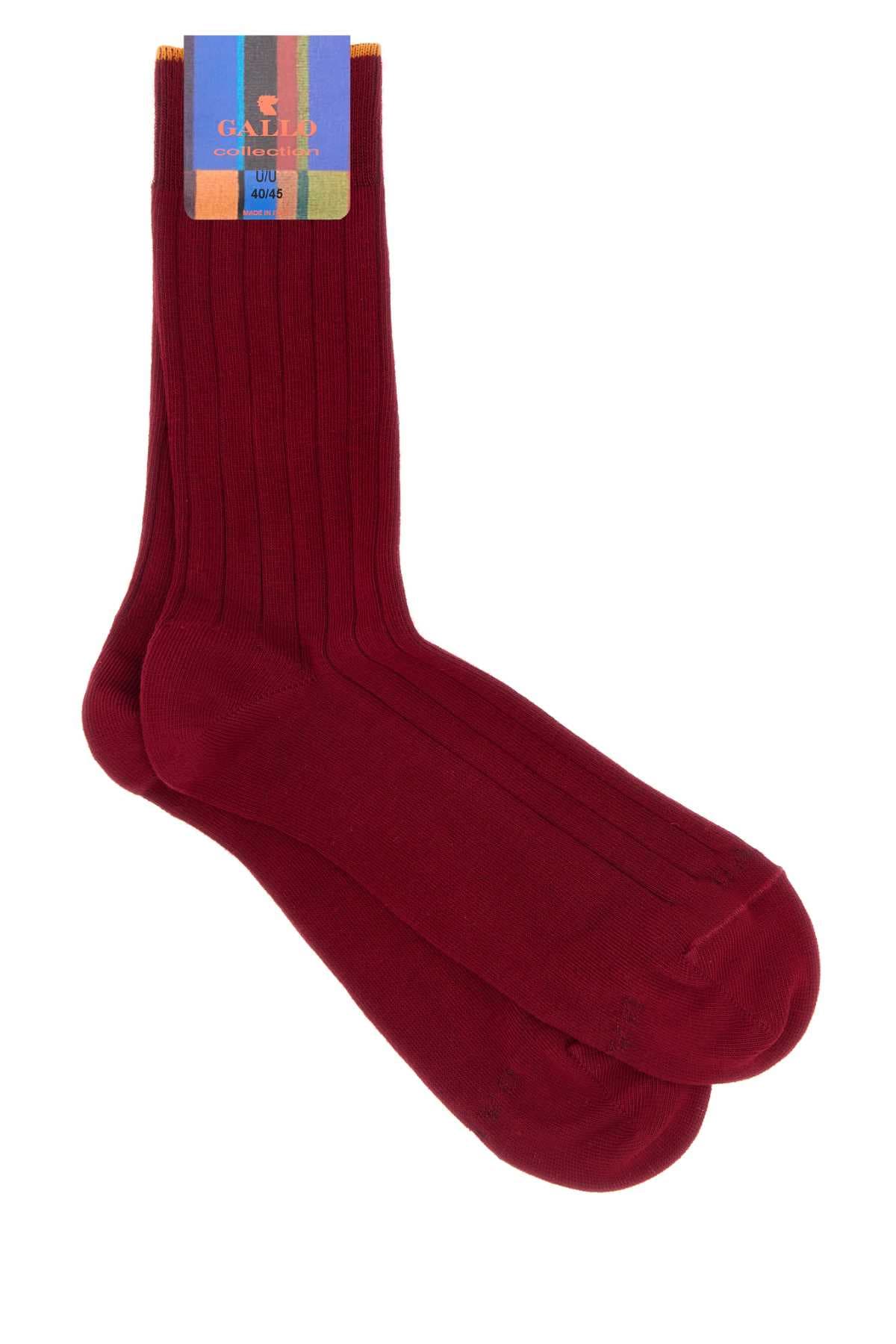 Red stretch cotton blend socks