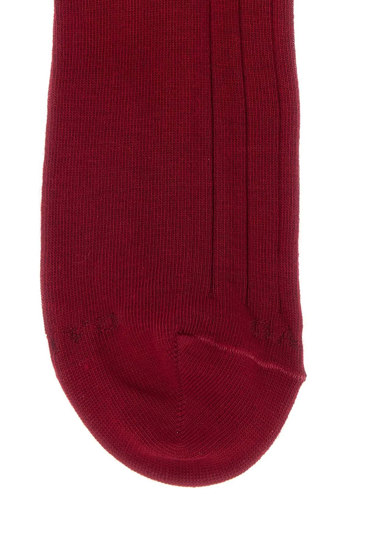 Red stretch cotton blend socks - мініатюра 2