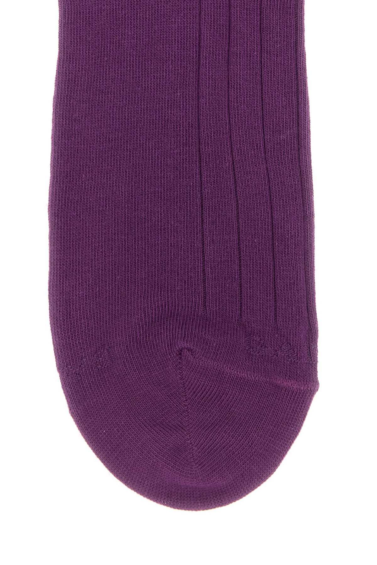 Purple stretch cotton blend socks - мініатюра 2