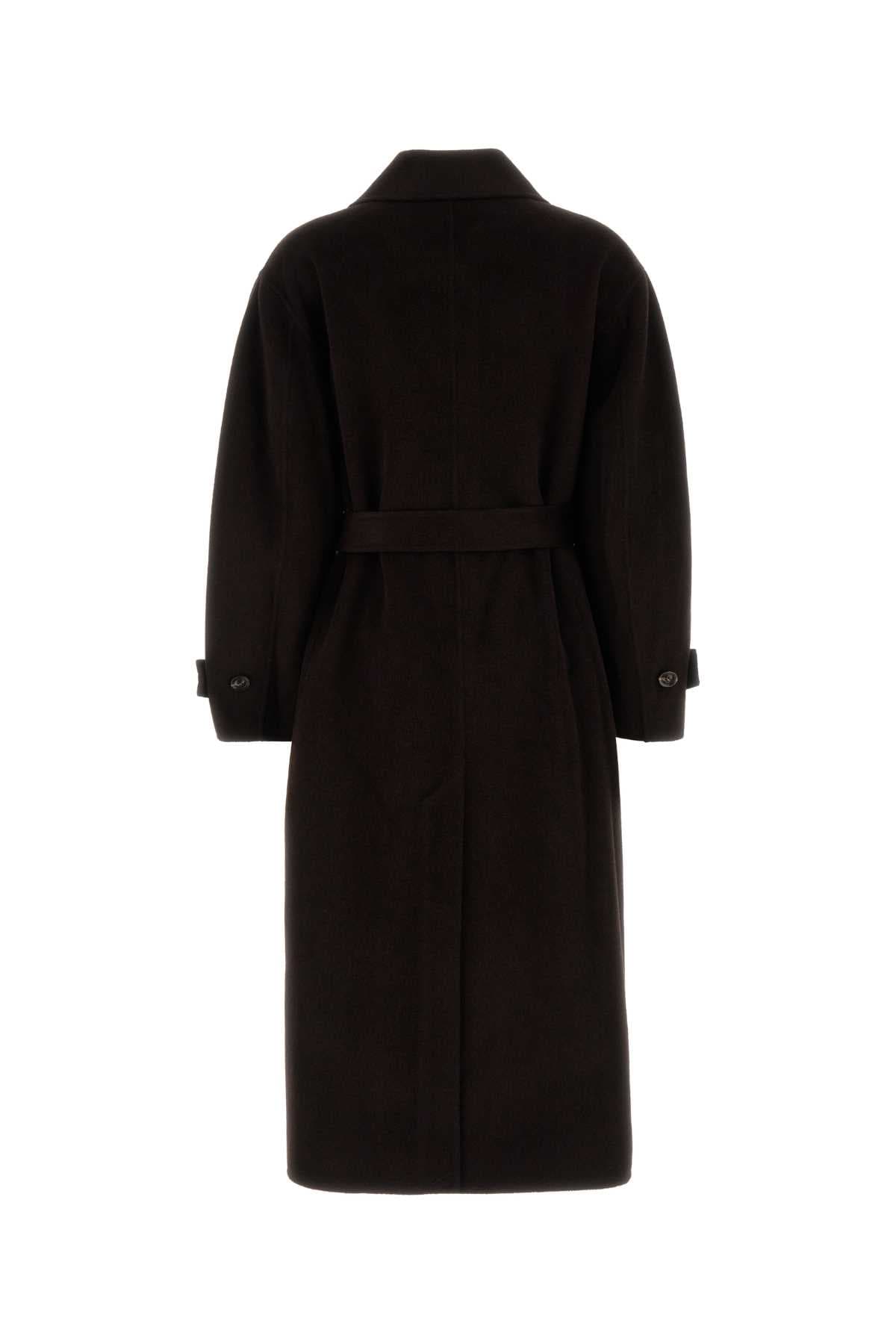 Chocolate wool blend James coat - мініатюра 2