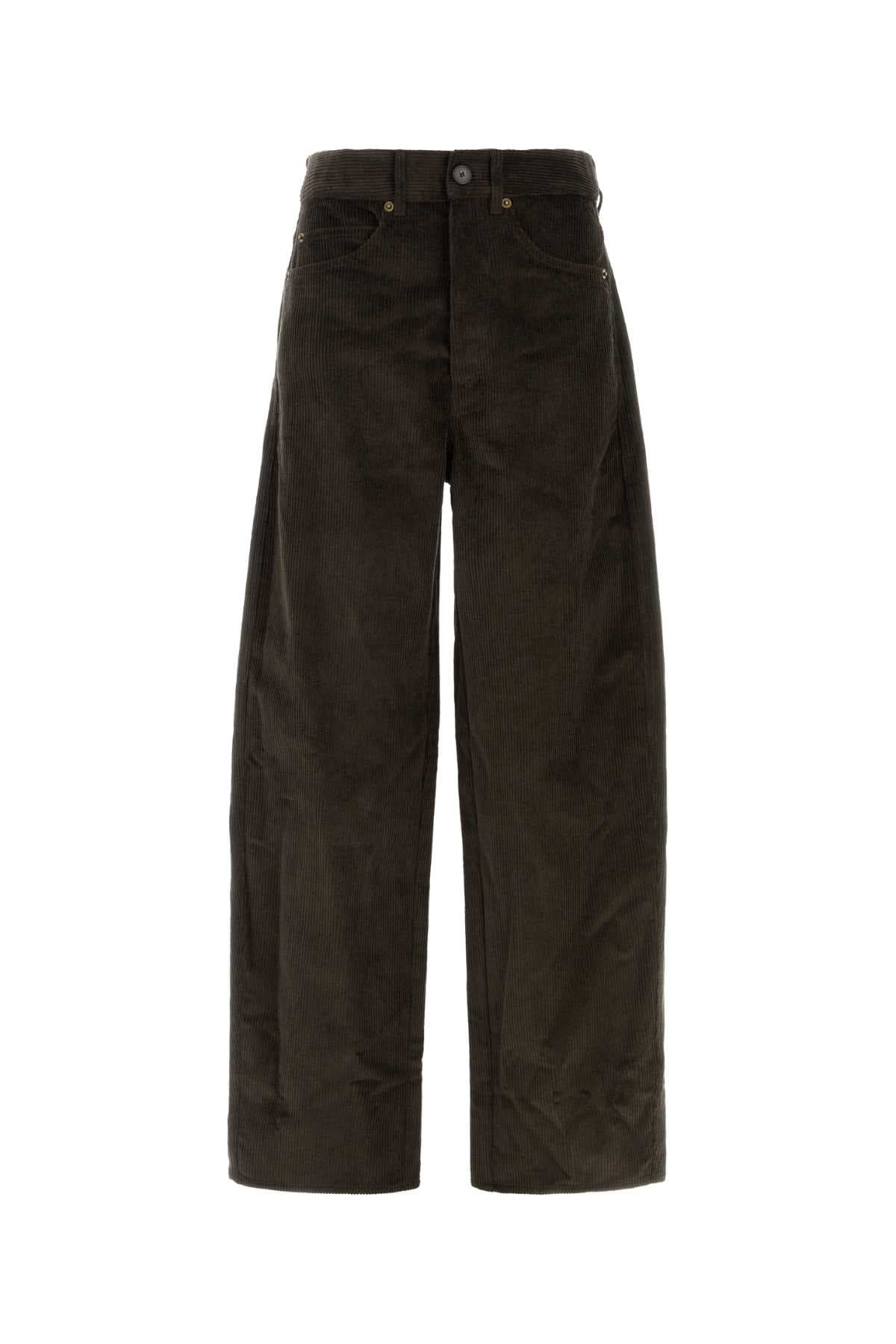 Dark brown corduroy wide-leg pant