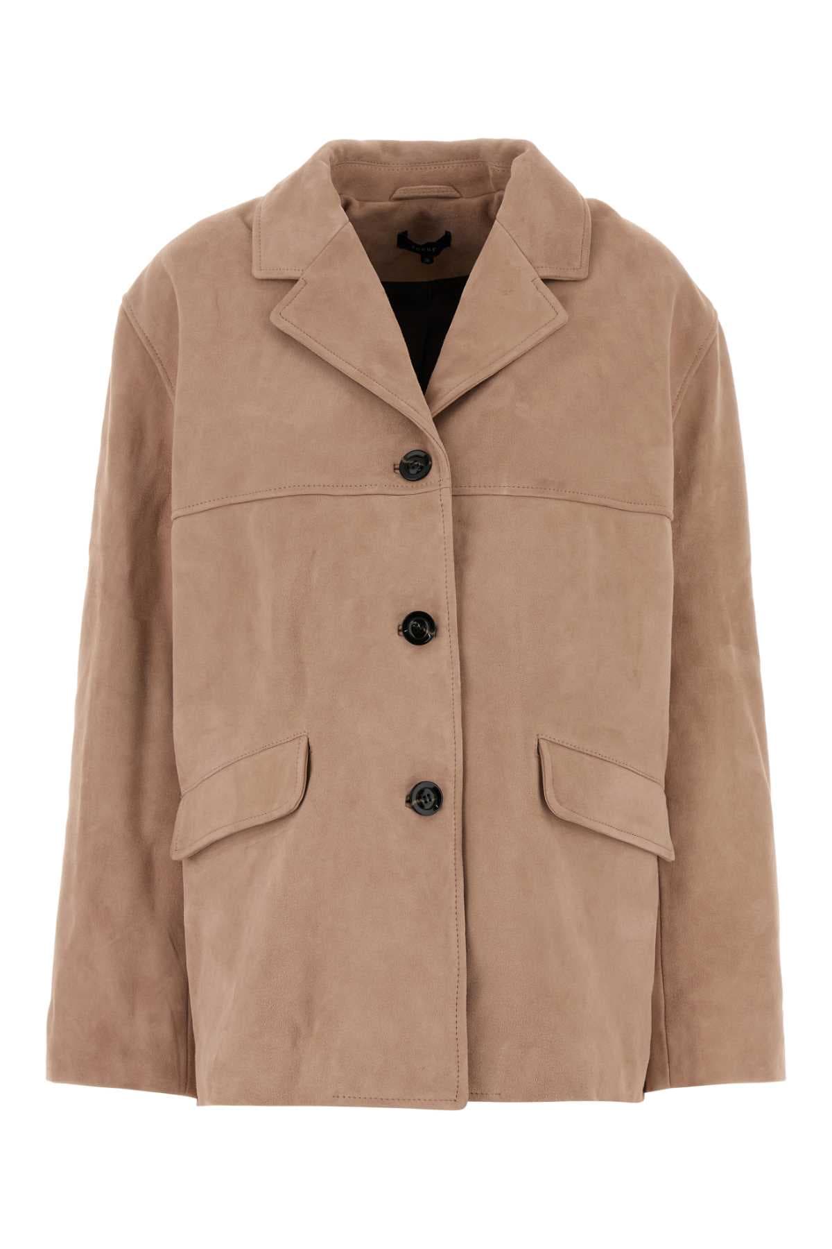 Powder pink suede Lorenzo jacket