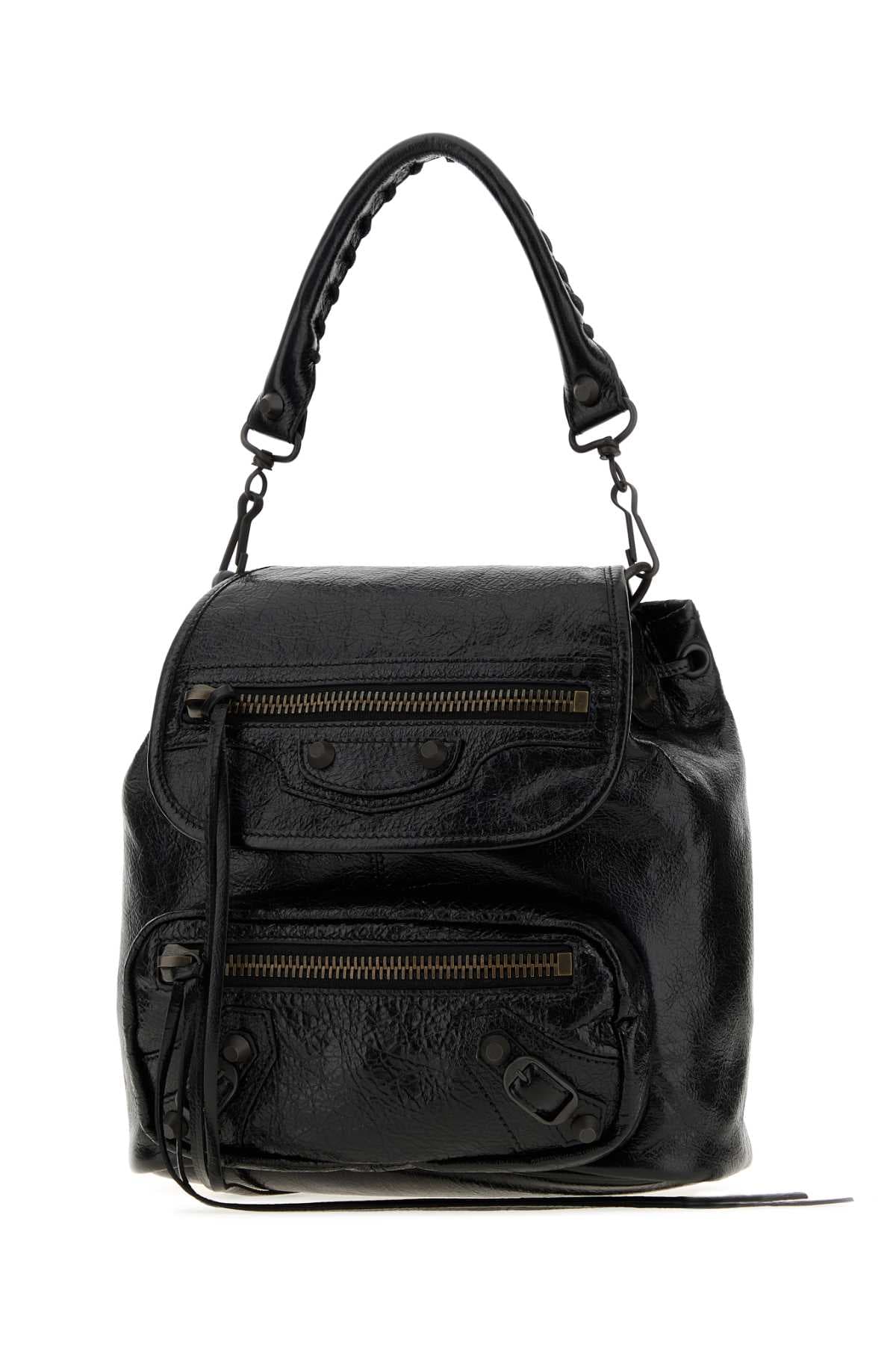 Black leather mini Le City backpack - мініатюра 2