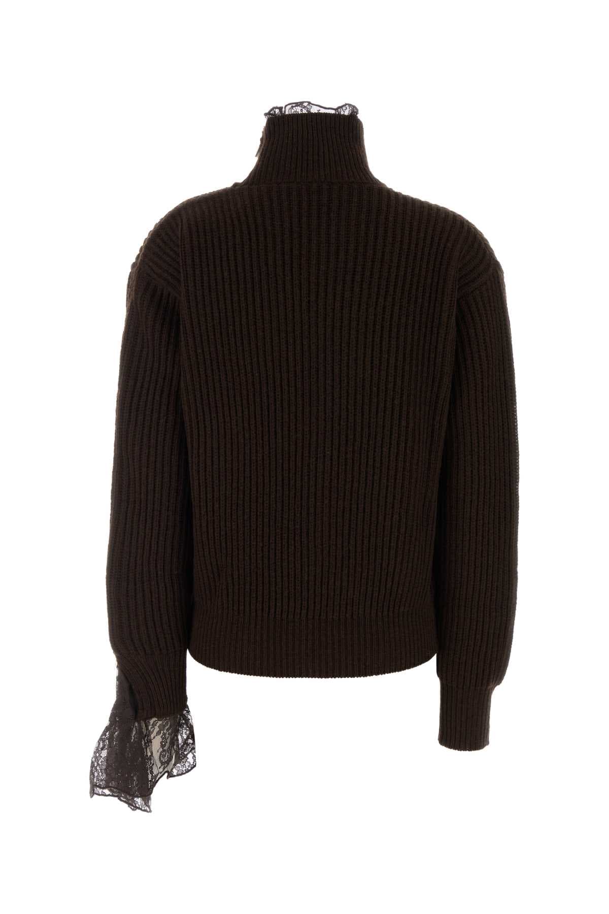Brown wool sweater - мініатюра 2