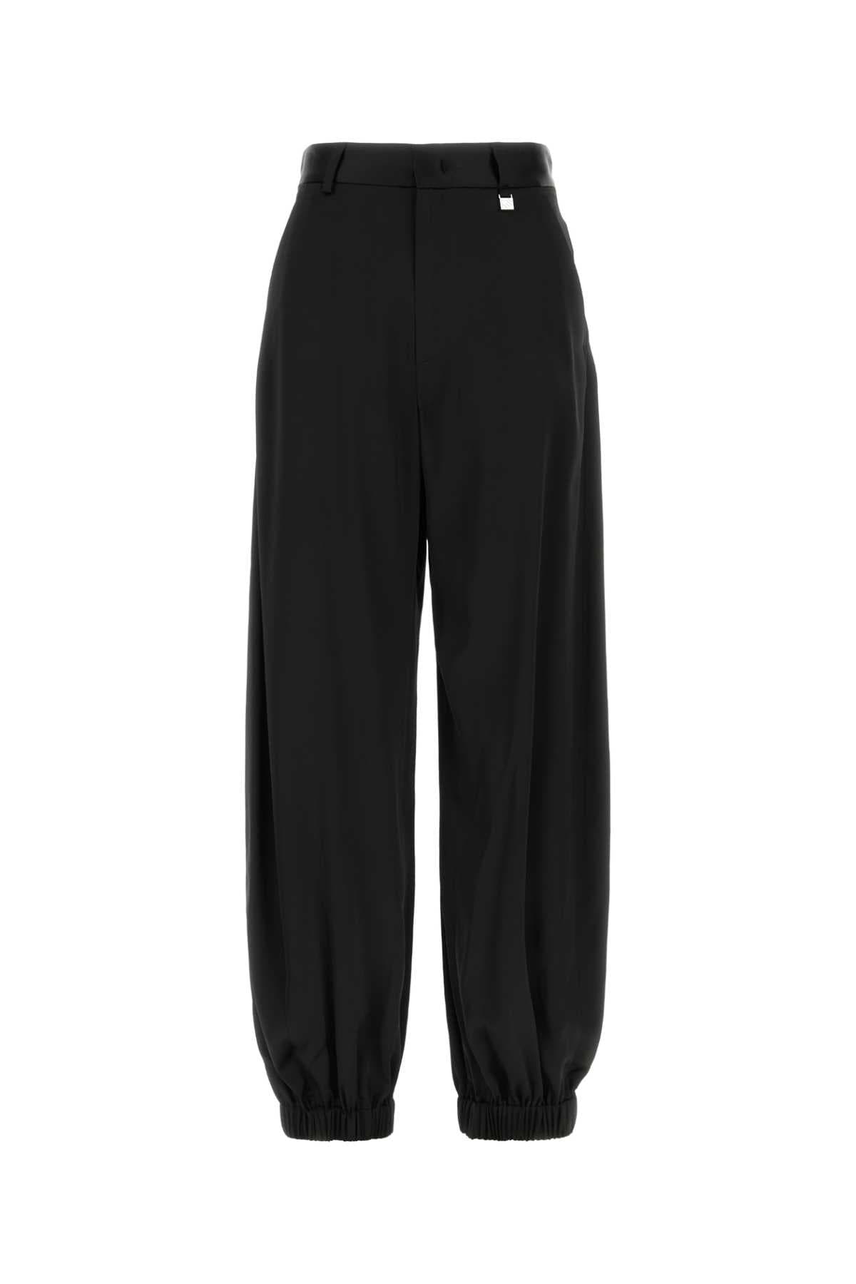 Black stretch satin pant