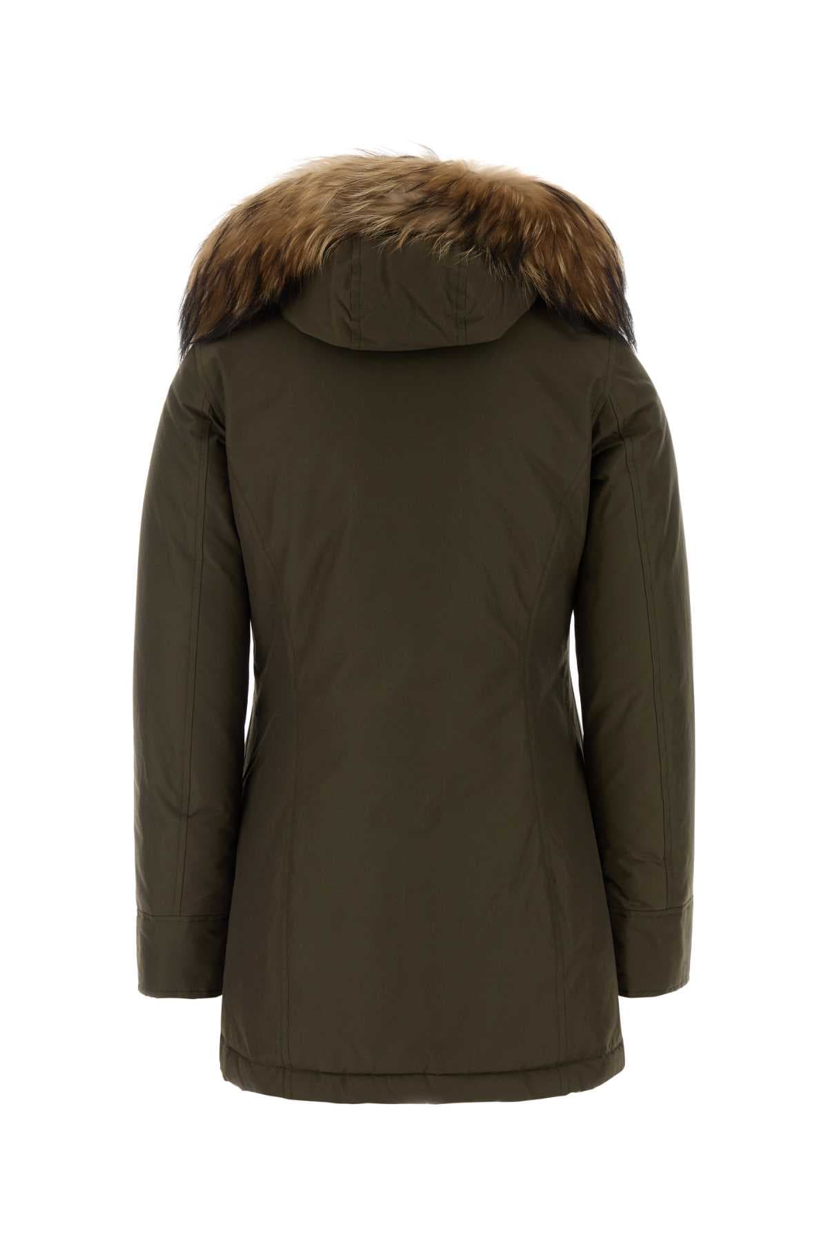 Khaki cotton blend Arctic parka - мініатюра 2