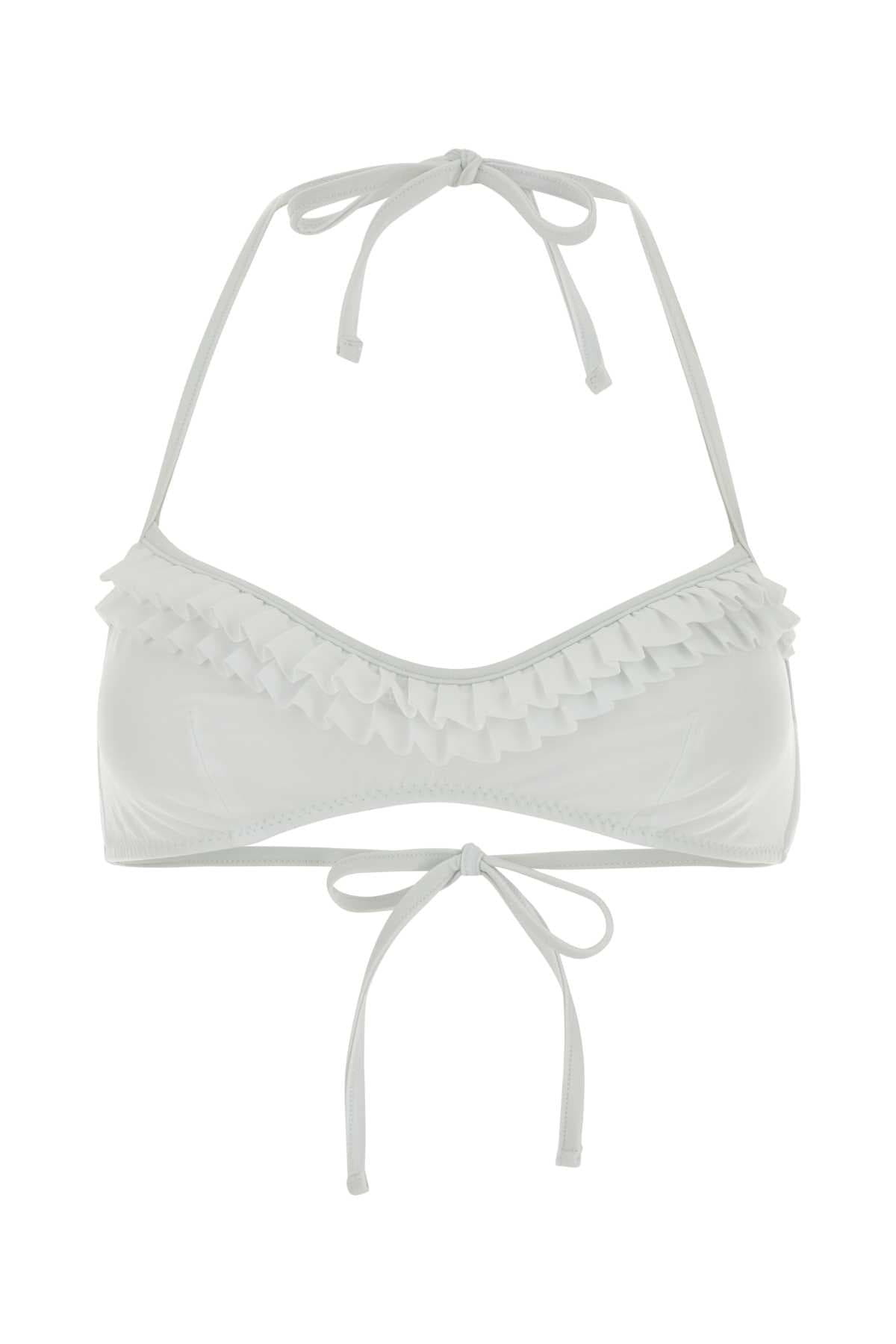 White stretch nylon Sophie bikini top