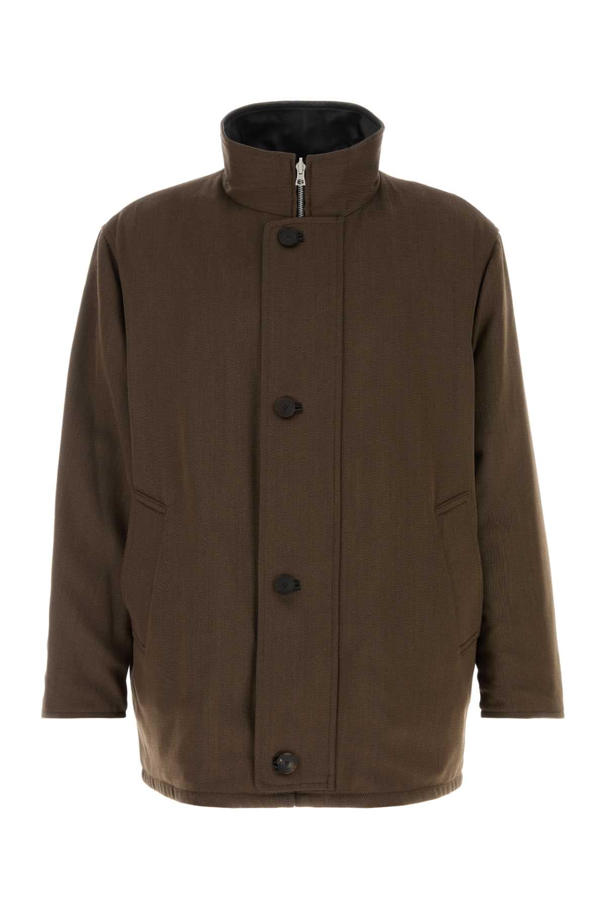 Brown twill reversible jacket