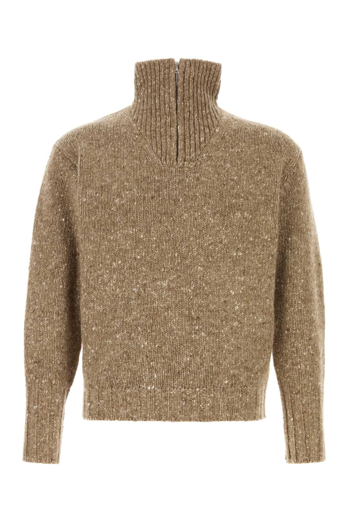 Melange biscuit wool sweater