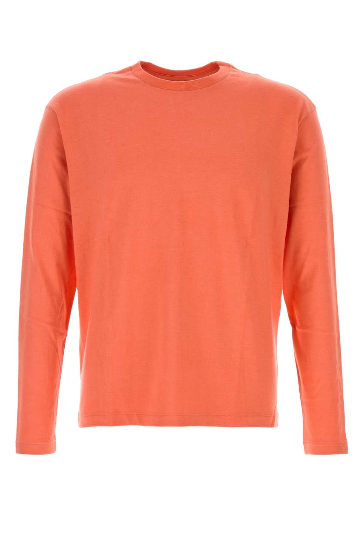 Orange cotton blend t-shirt