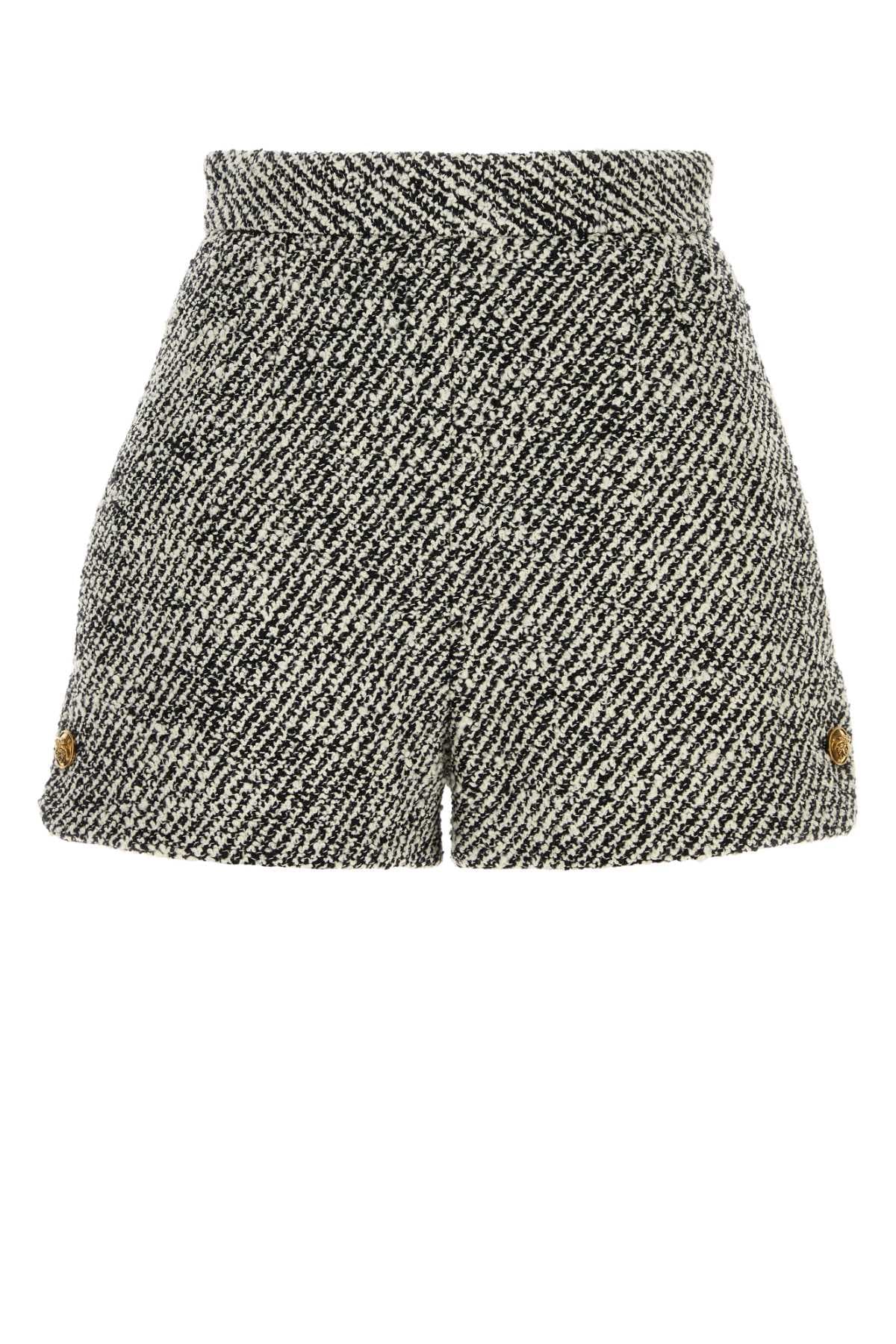 Two-tone boucle shorts
