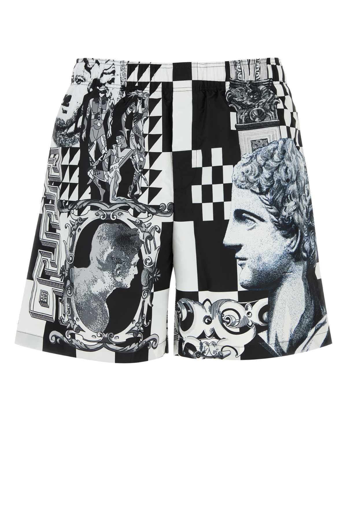 Printed polyester swimming shorts