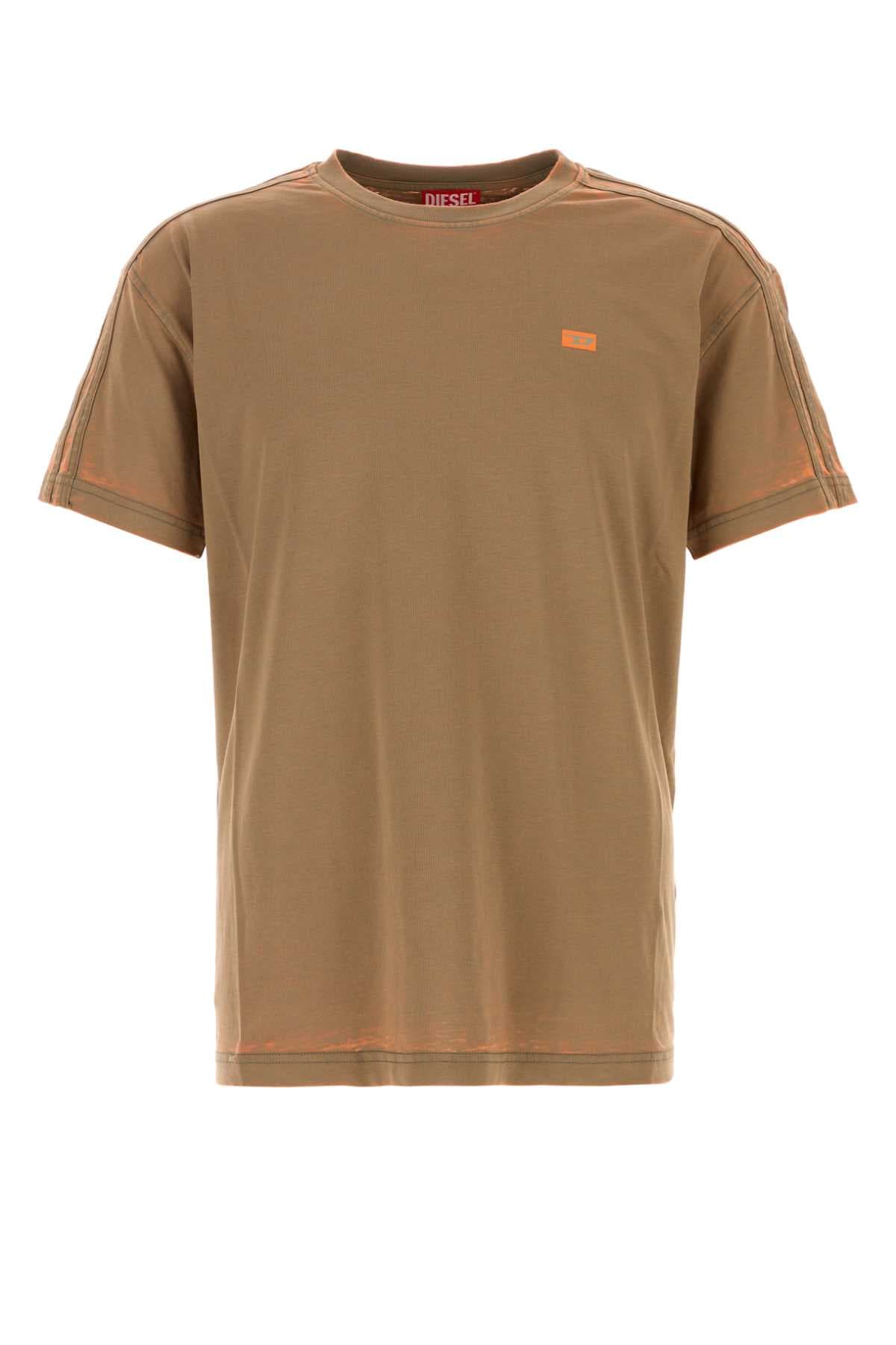 Brown blend cotton T-Wayan t-shirt