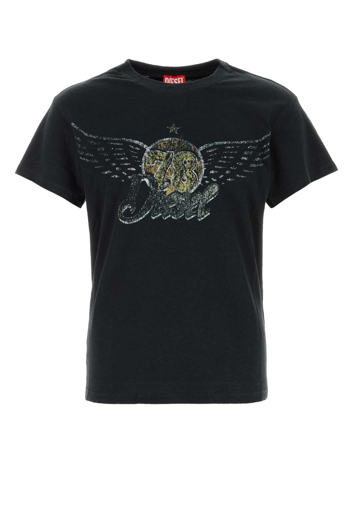 Black cotton blend T-Gerio t-shirt