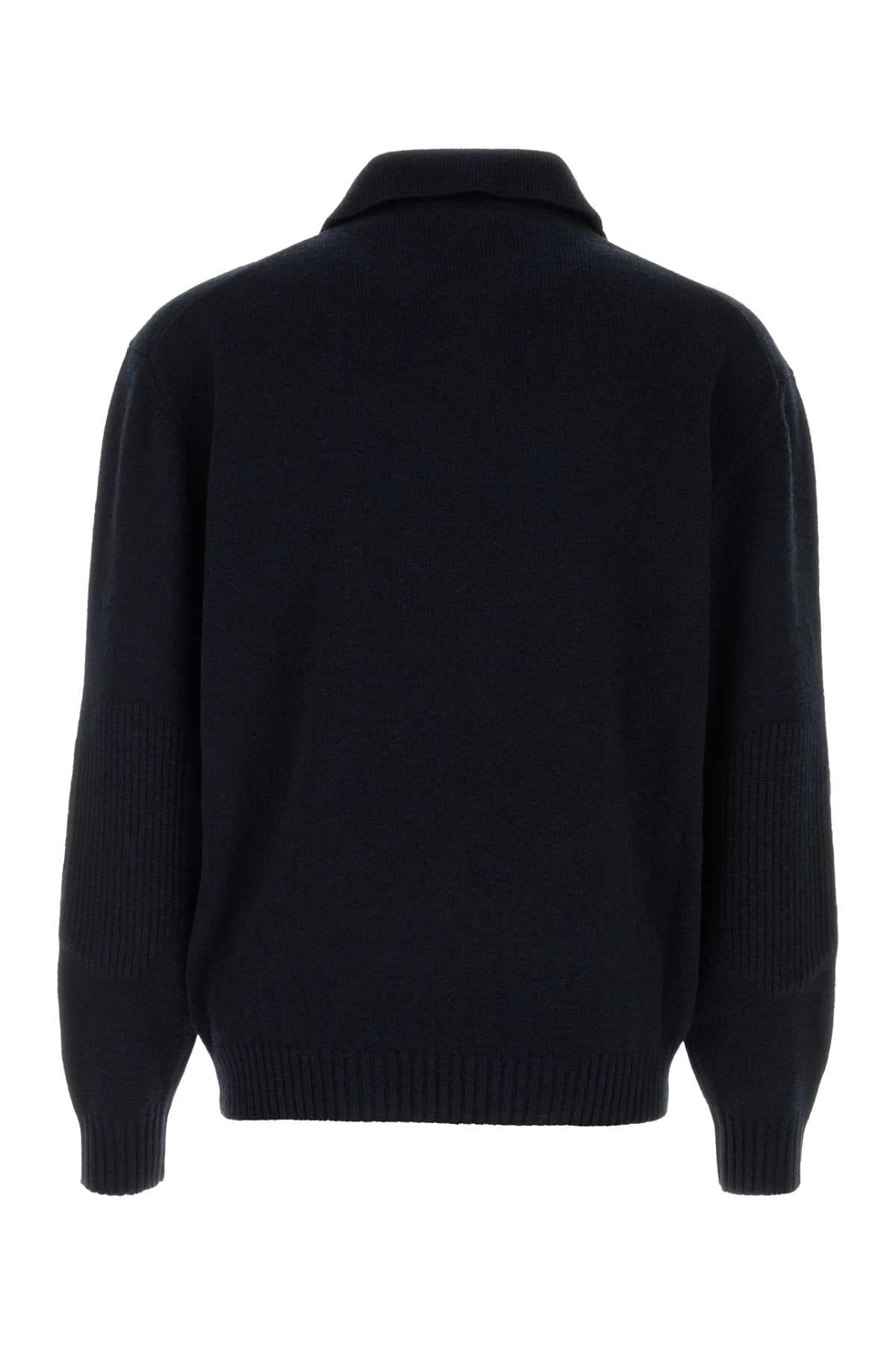 Midnight blue cashmere polo shirt - мініатюра 2