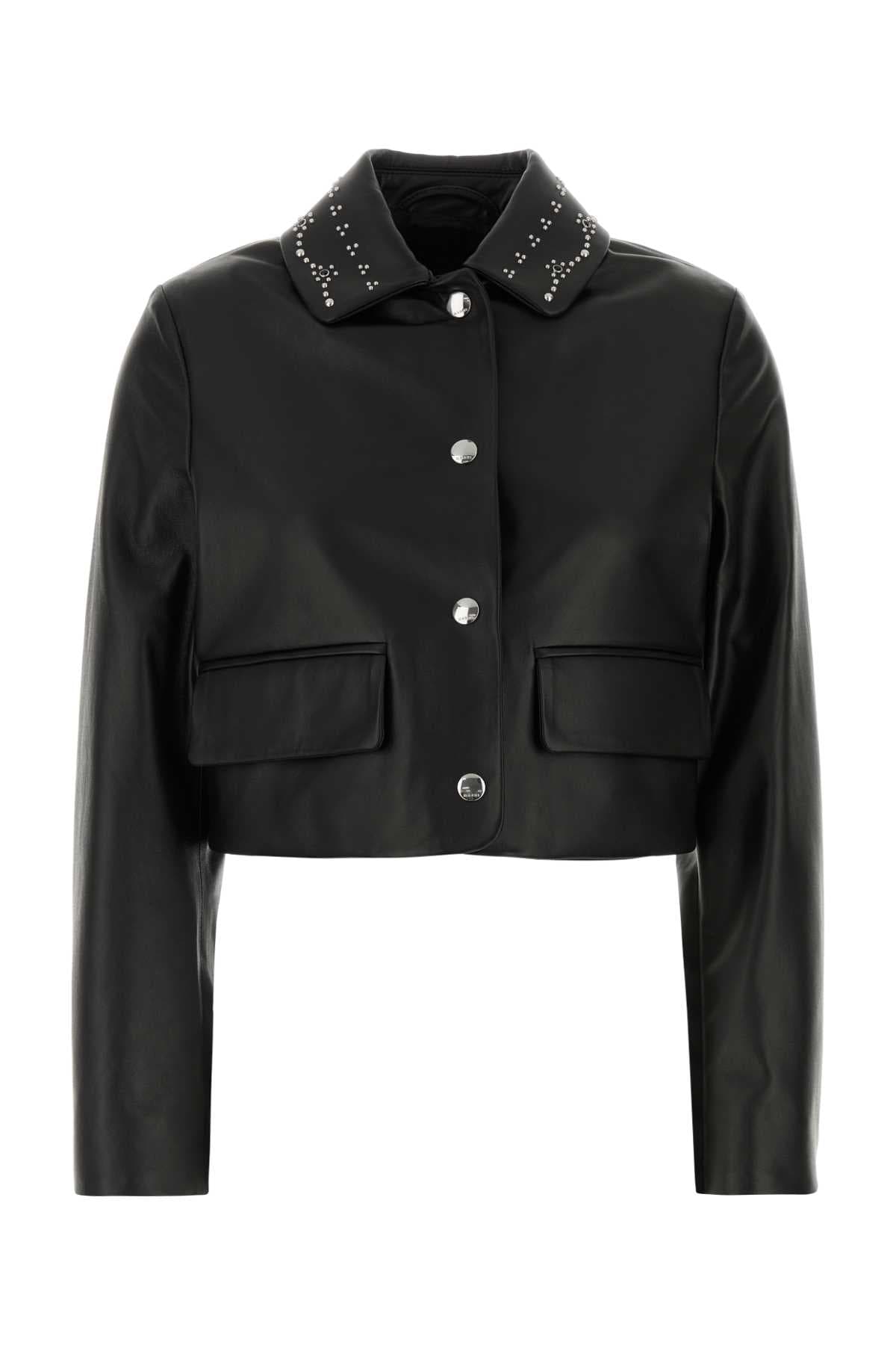 Black nappa leather jacket