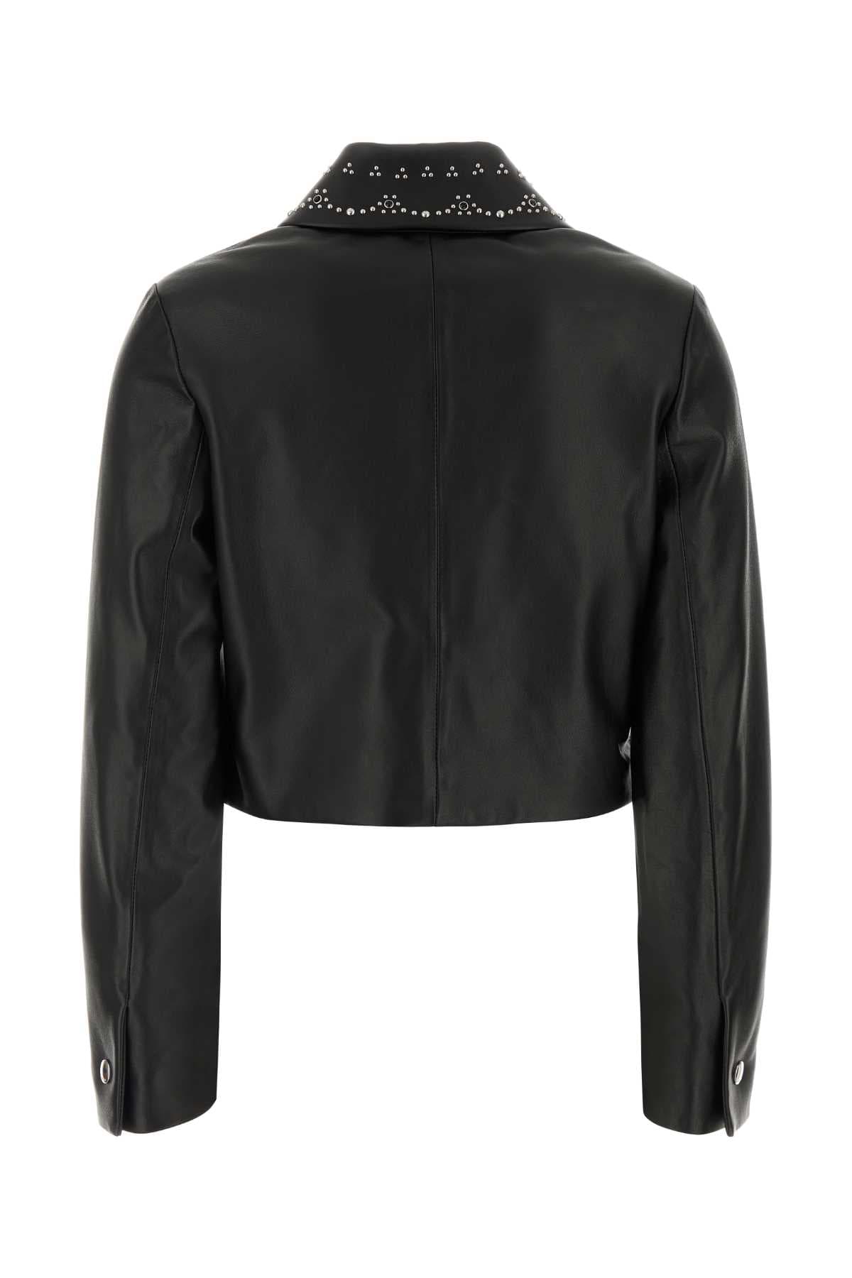 Black nappa leather jacket - мініатюра 2