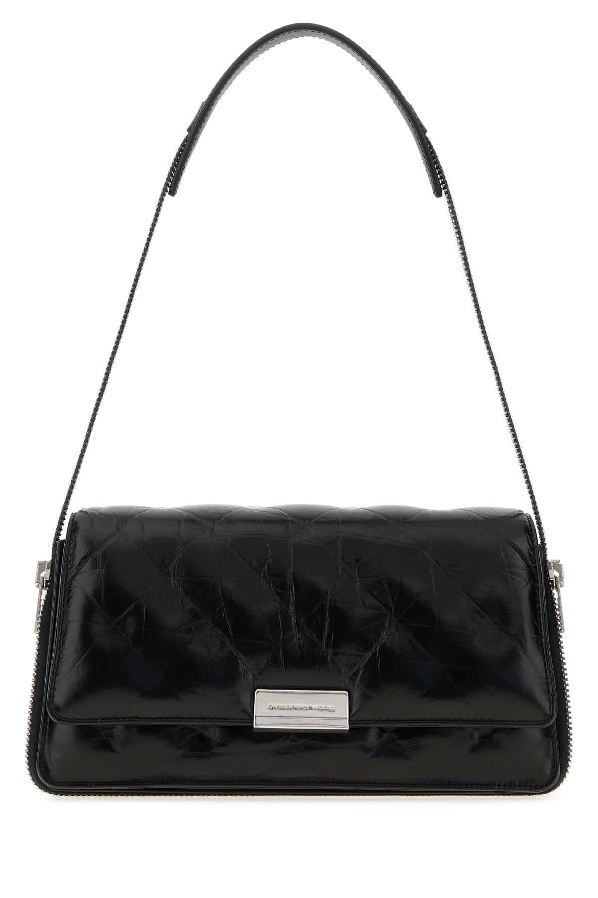 Black leather Siren shoulder bag