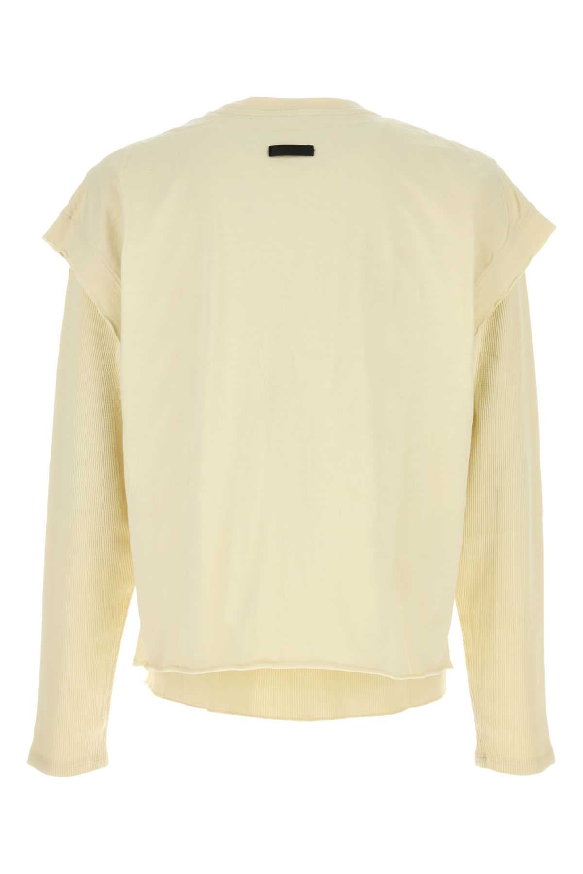Cream cotton oversize t-shirt - мініатюра 2
