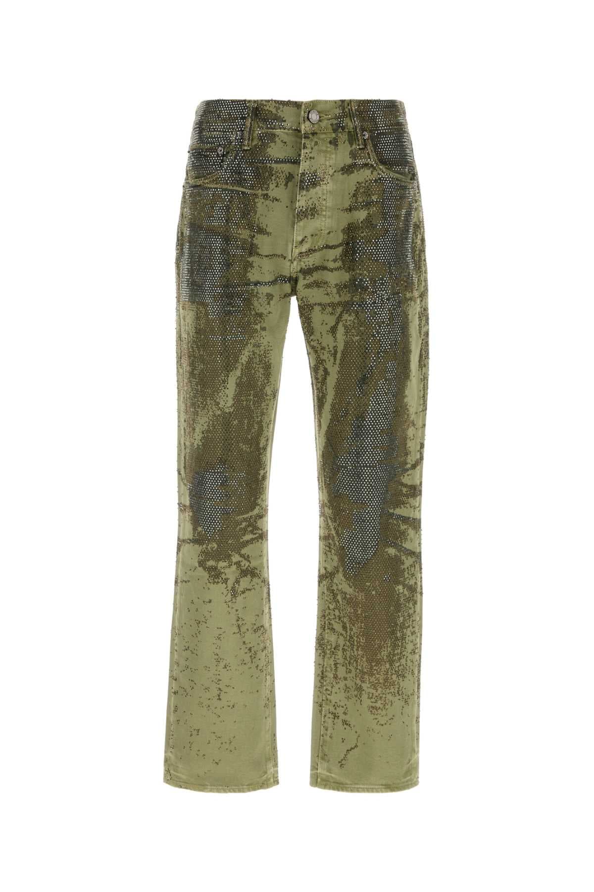 Printed denim jeans