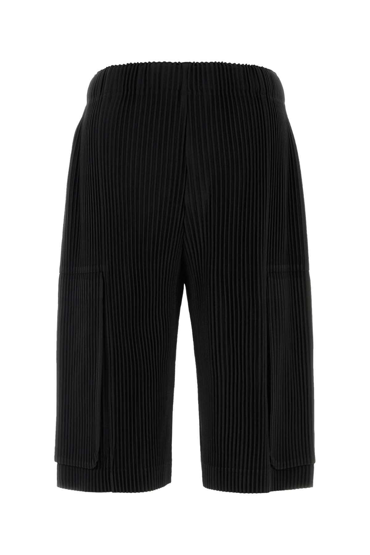 Black polyester bermuda shorts - мініатюра 2