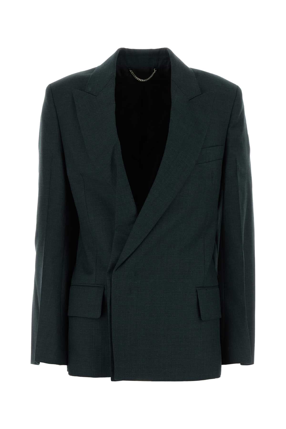 Bottle green wool blazer
