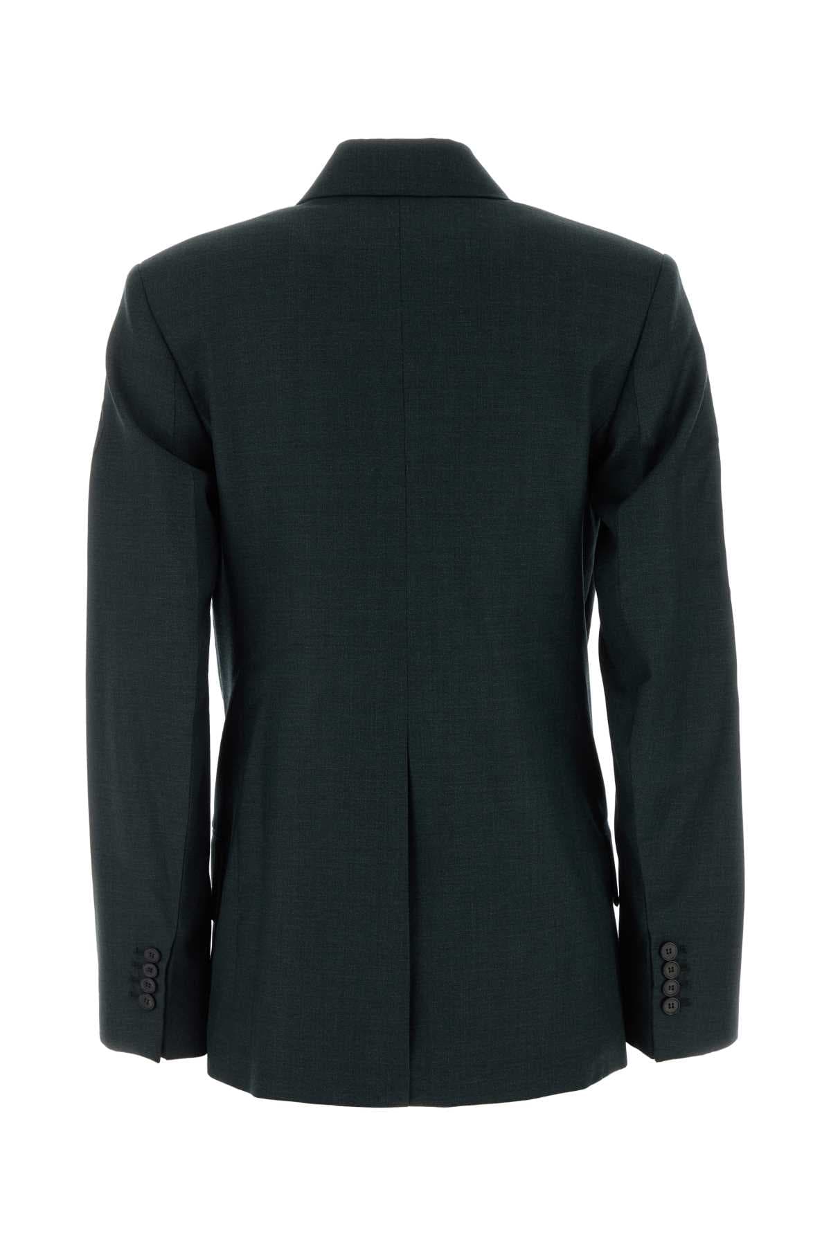 Bottle green wool blazer - мініатюра 2