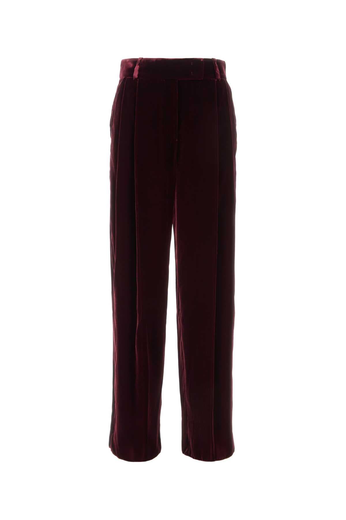 Grape velvet wide-leg pant