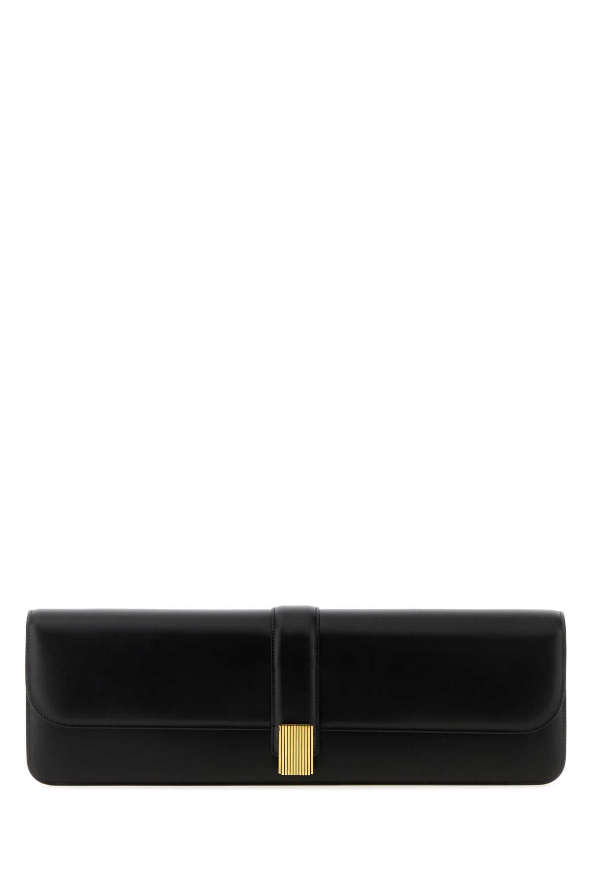 Black leather Blake clutch