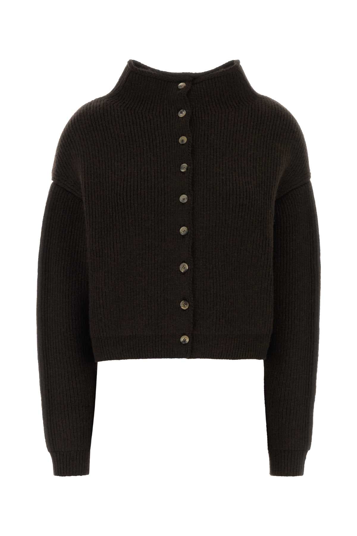 Dark brown cashmere cardigan