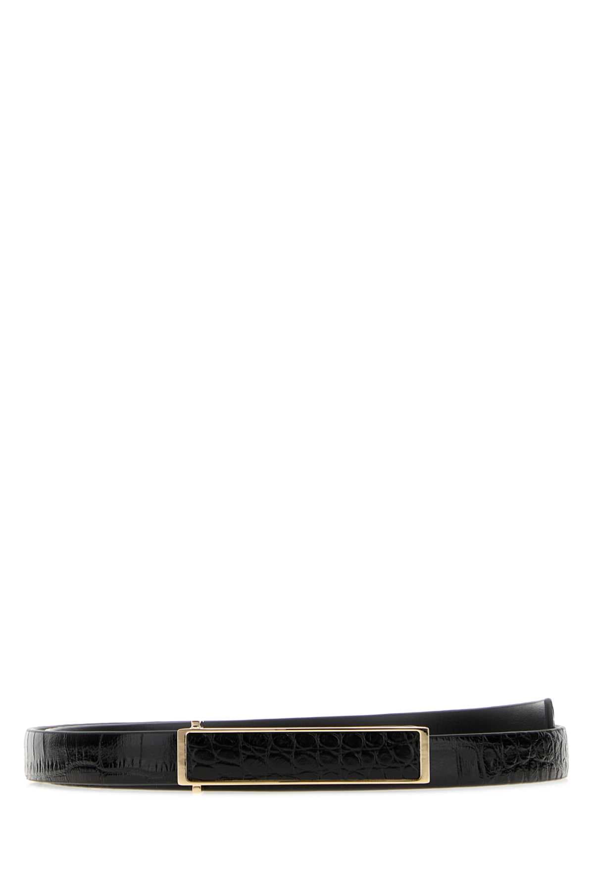 Black leather belt