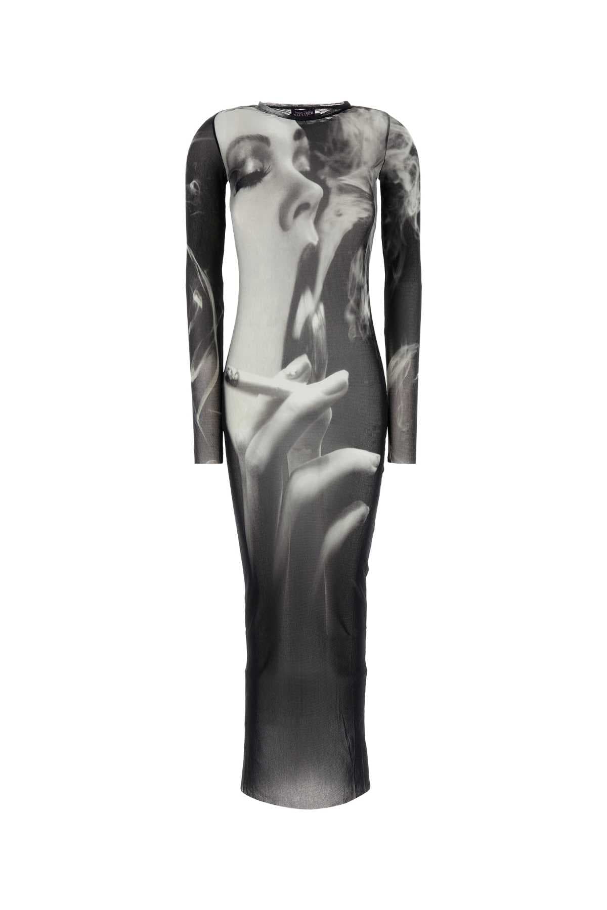 Printed tulle dress