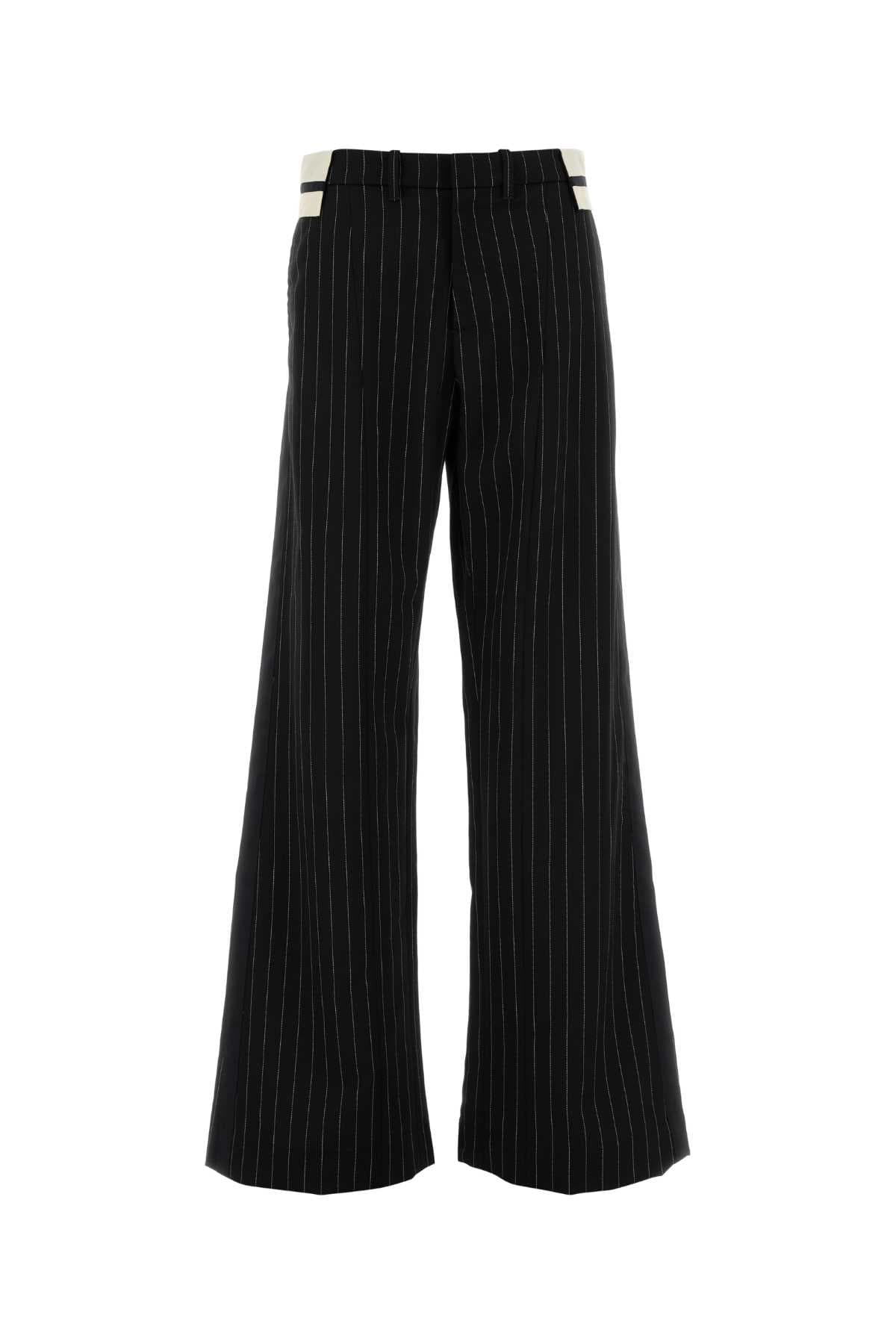 Embroidered wool pant