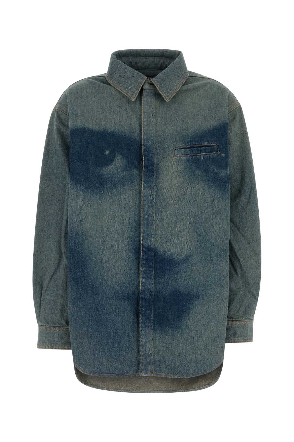 Printed denim shirt
