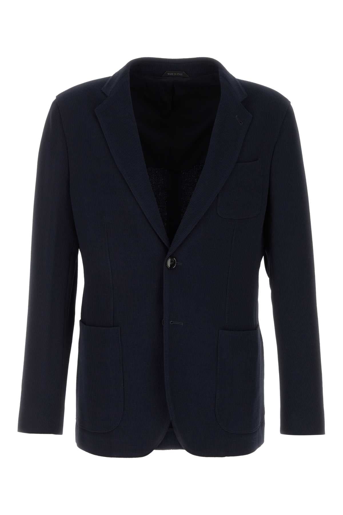 Navy blue jersey blazer
