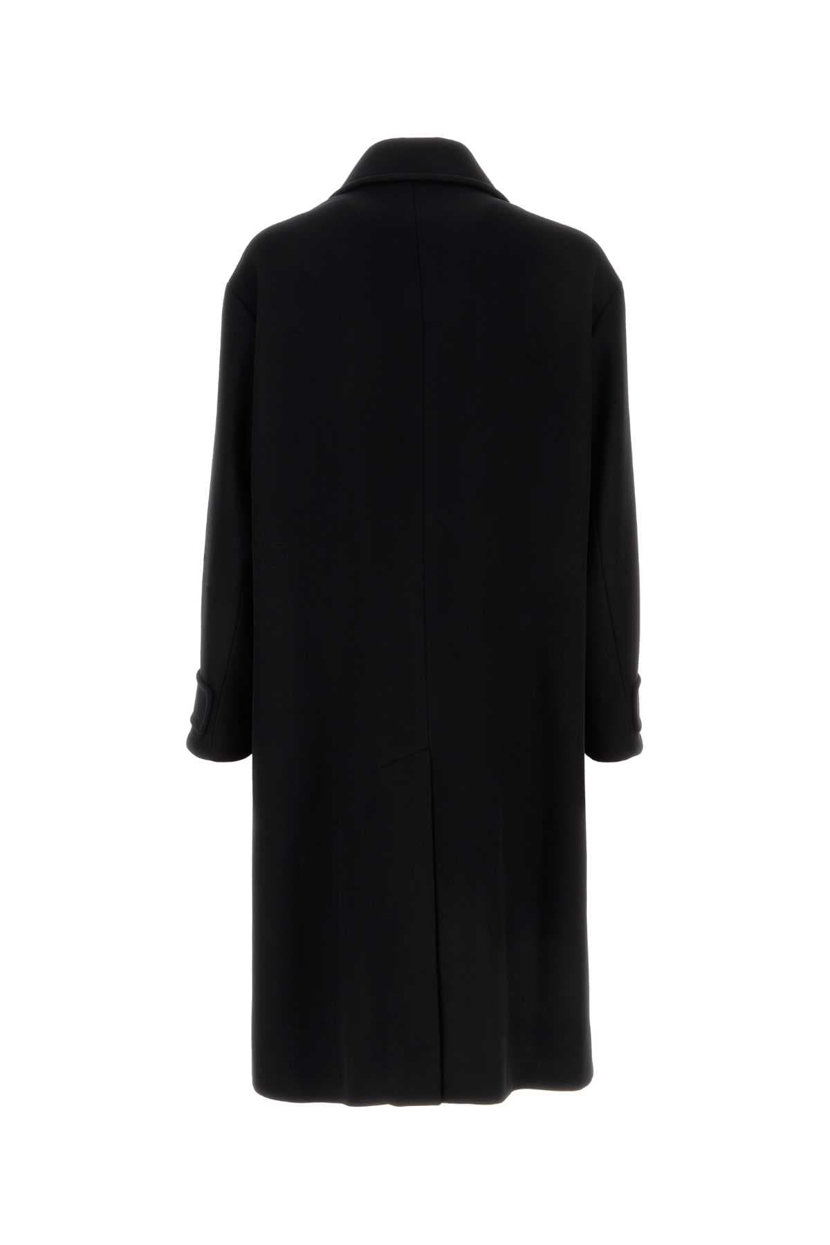 Black wool blend coat - мініатюра 2