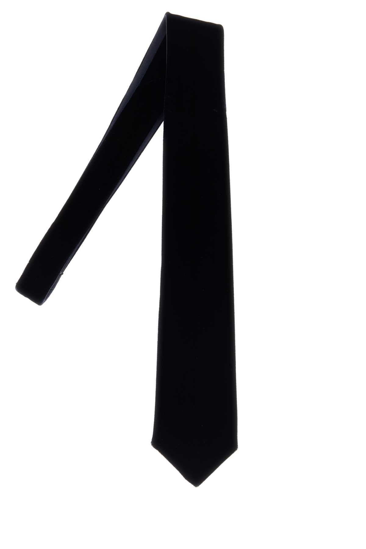 Midnight blue stretch velvet tie - мініатюра 2