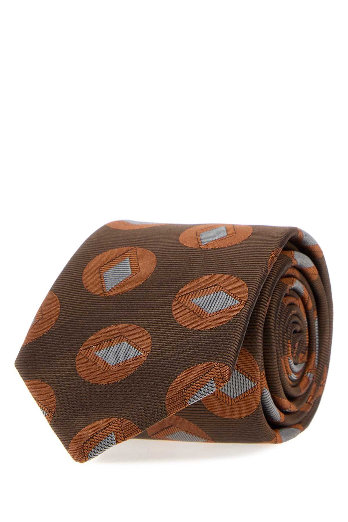 Embroidered silk tie