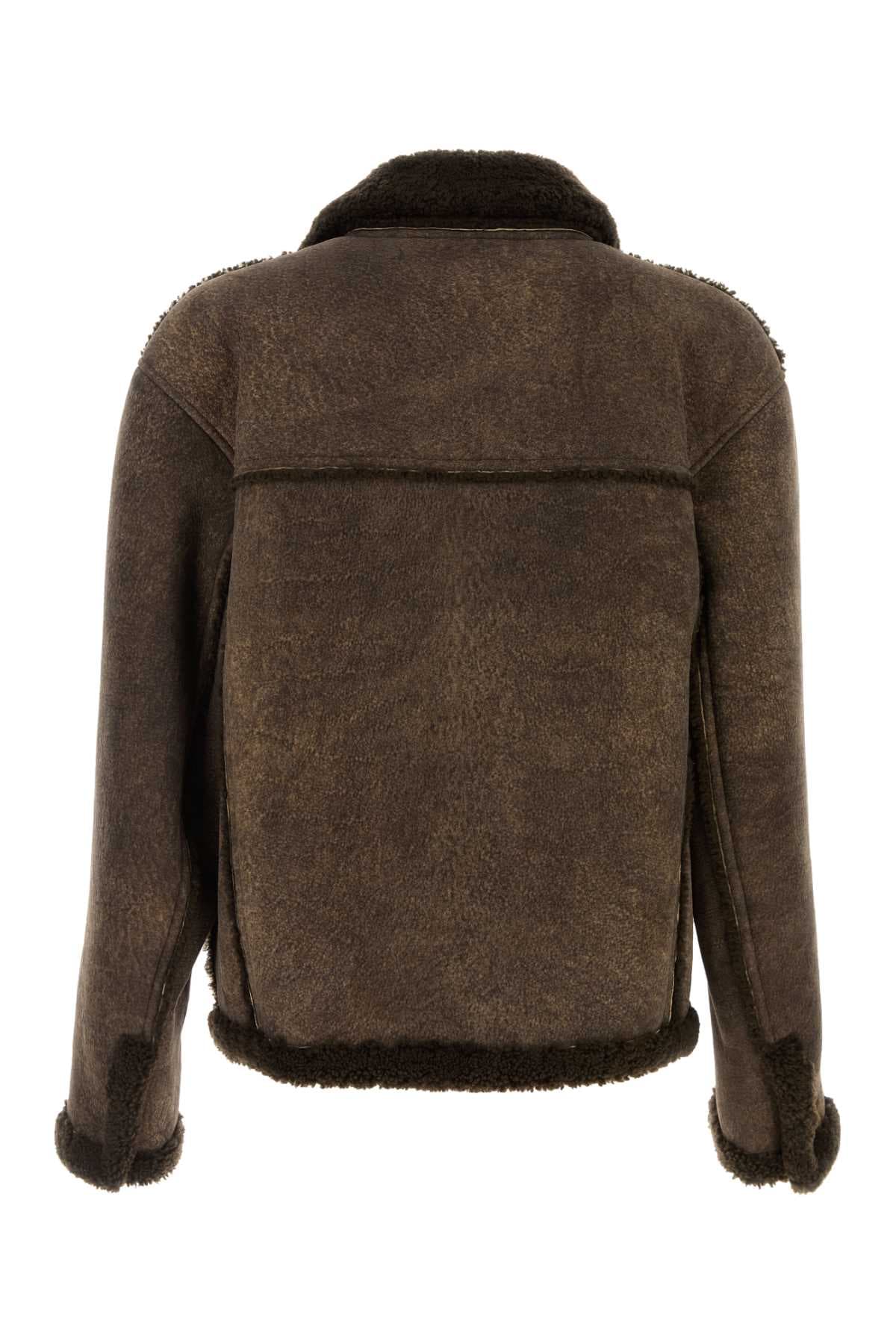 Chocolate shearling jacket - мініатюра 2
