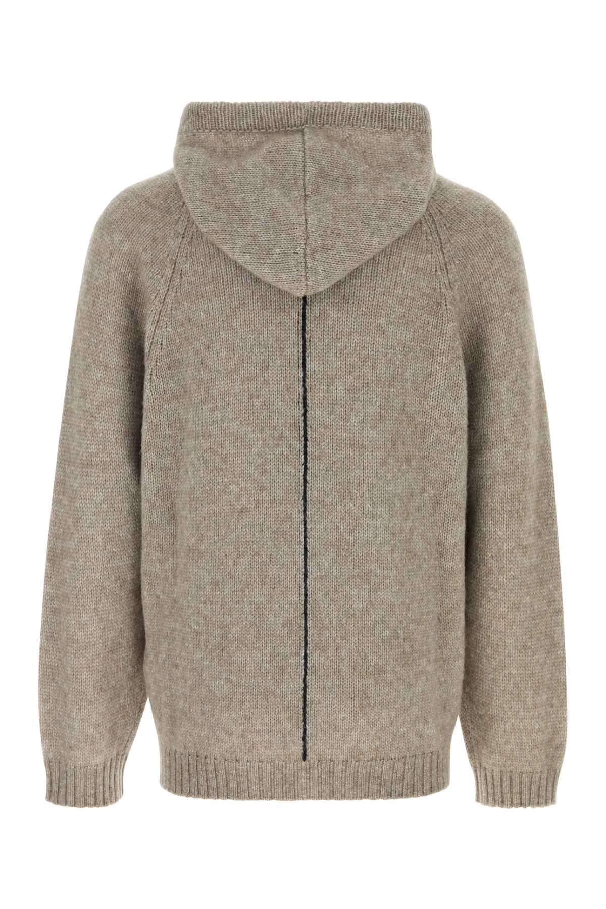Dove grey alpaca blend sweater - мініатюра 2