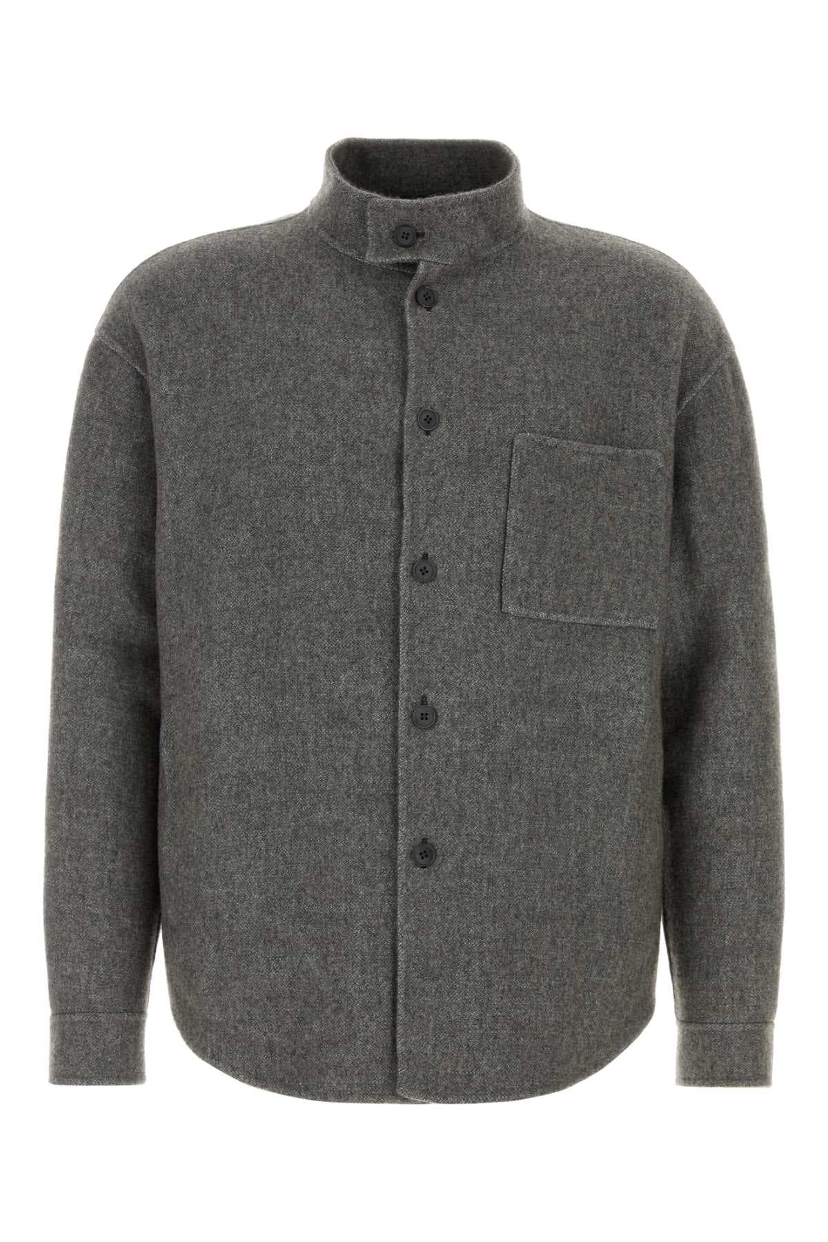 Grey silk blend overshirt
