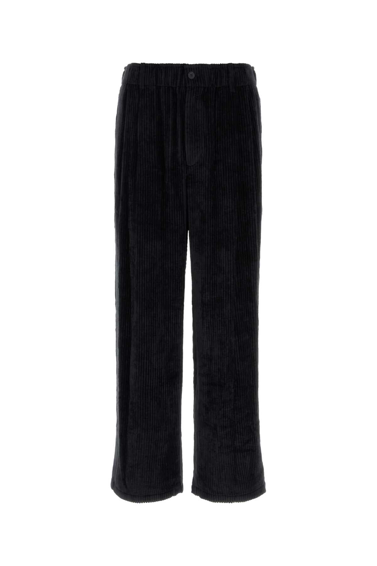 Charcoal corduroy wide-leg pant