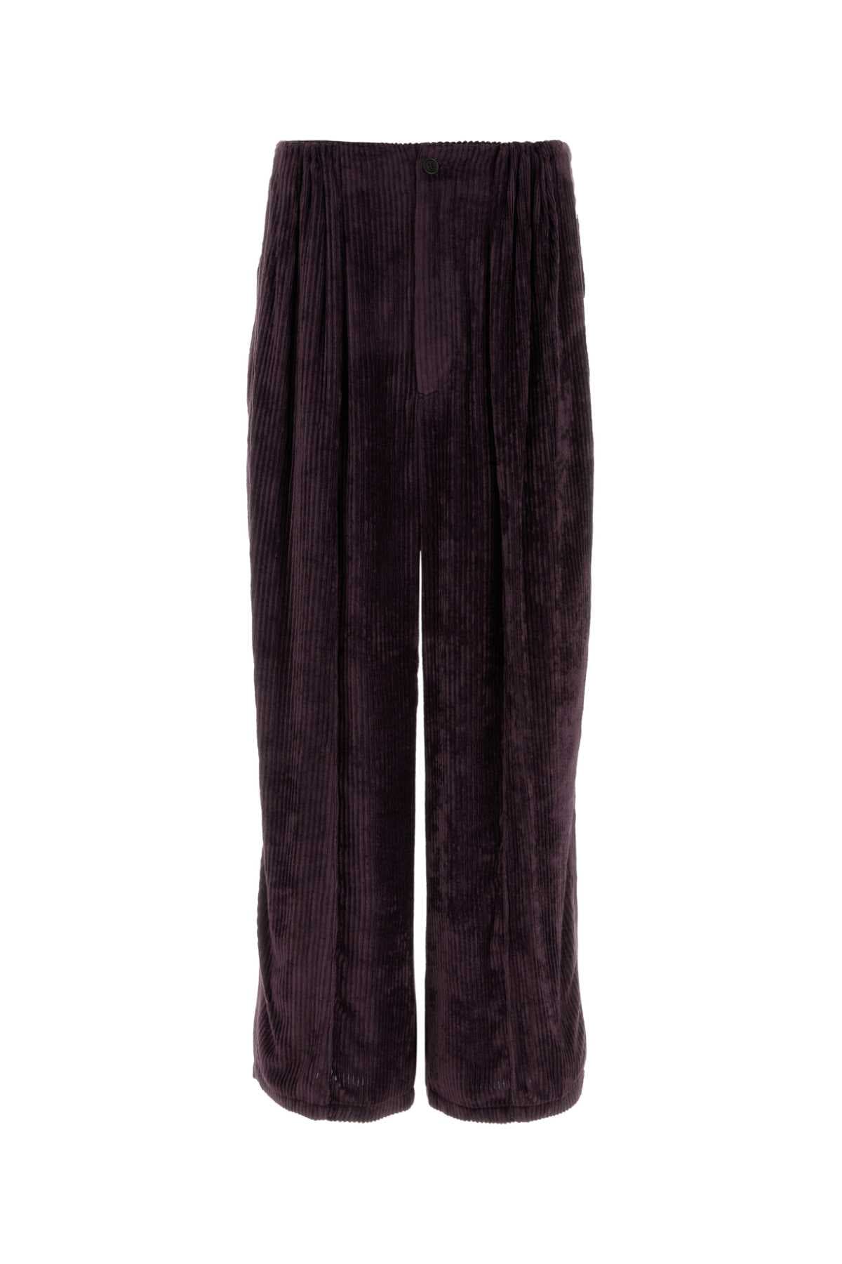 Purple corduroy wide-leg pant