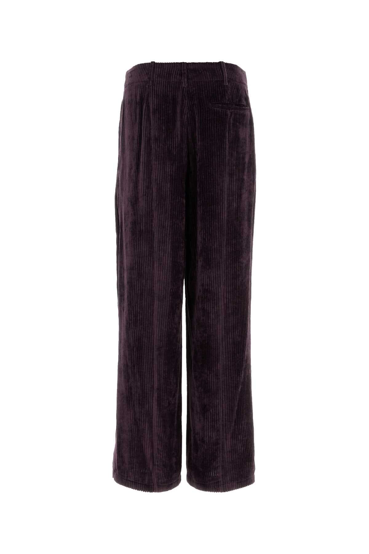 Purple corduroy wide-leg pant - мініатюра 2