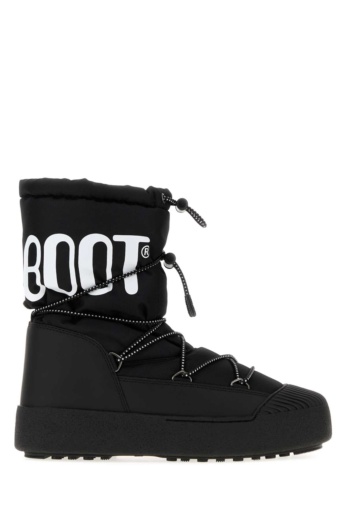 Black fabric and rubber MTrack ankle boots