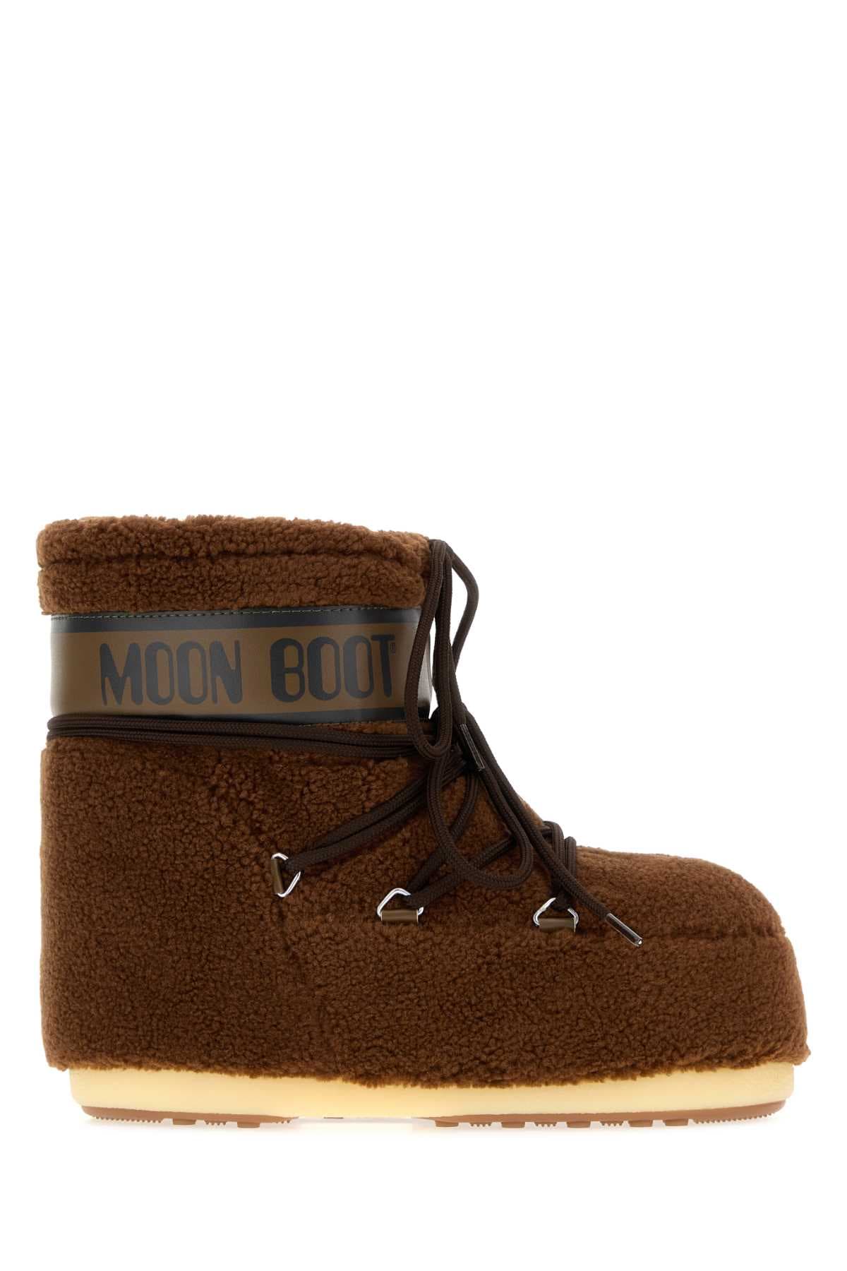Brown eco fur Icon Low ankle boots