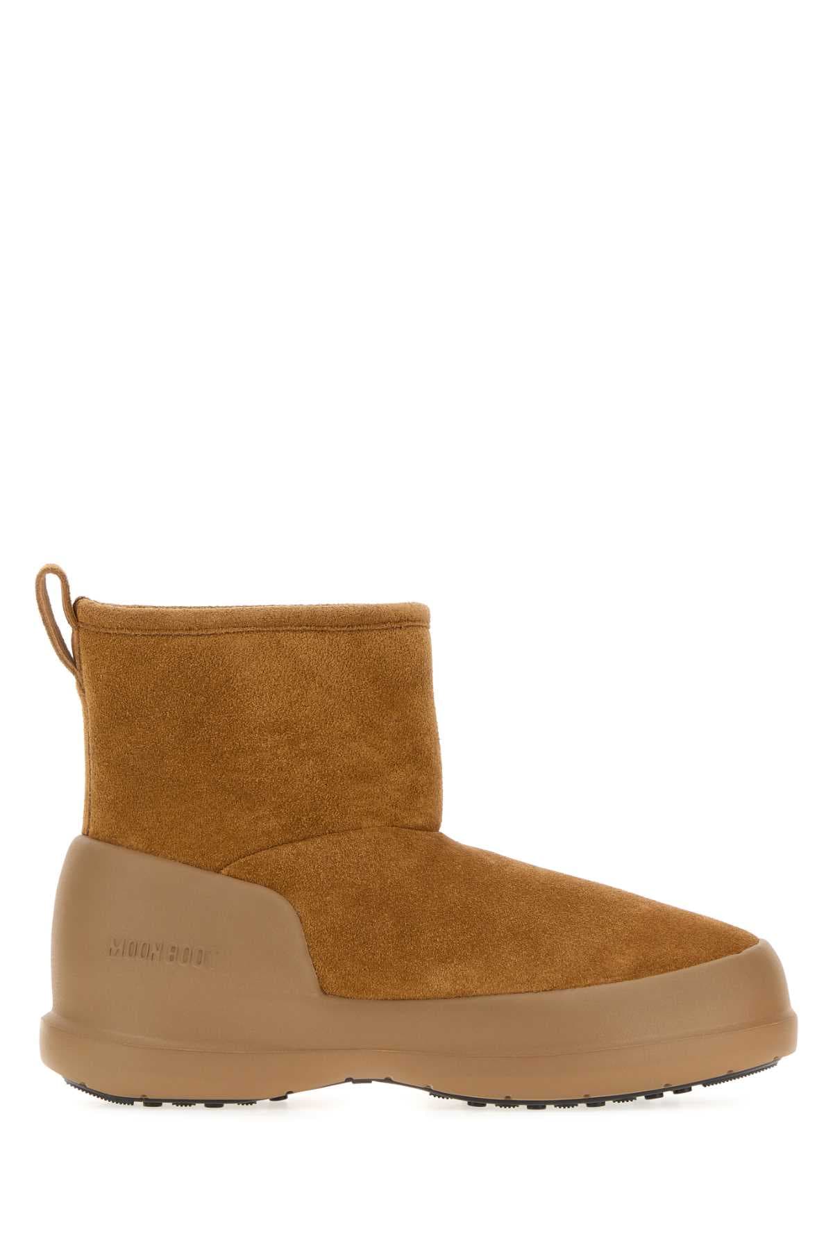 Camel suede Mezzaluna Mid ankle boots