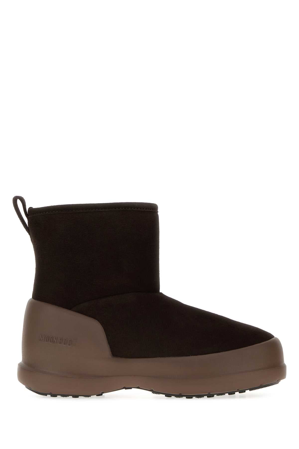 Dark brown suede Mezzaluna Mid ankle boots
