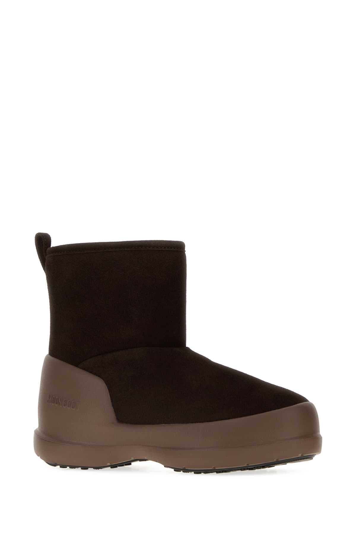 Dark brown suede Mezzaluna Mid ankle boots - мініатюра 2