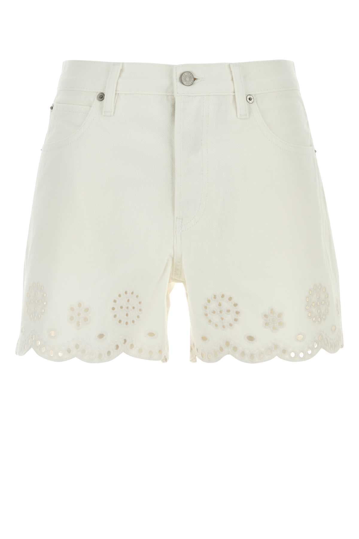 White denim The Eyelet shorts